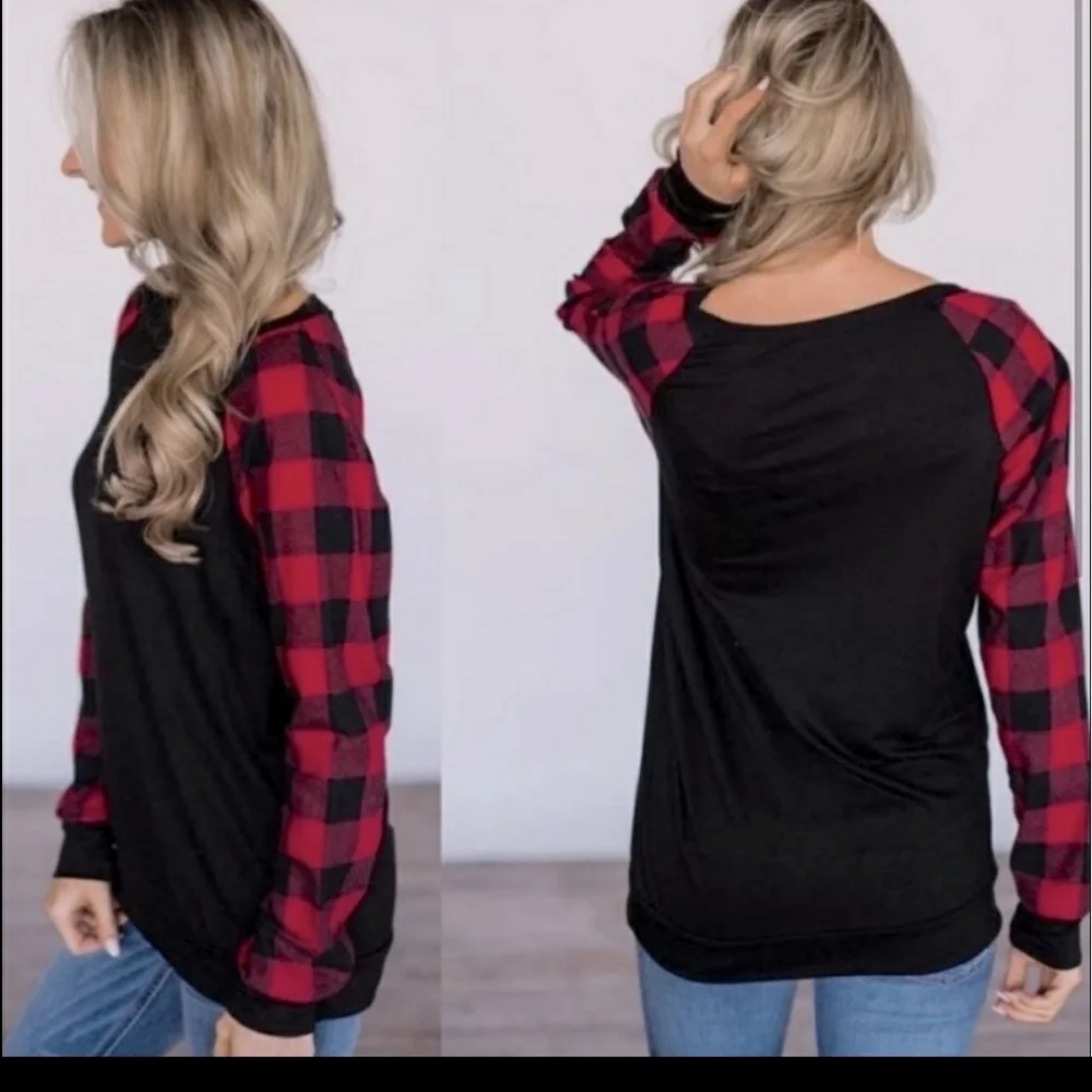 Red Buffalo Plaid Top - Picture 2 of 4